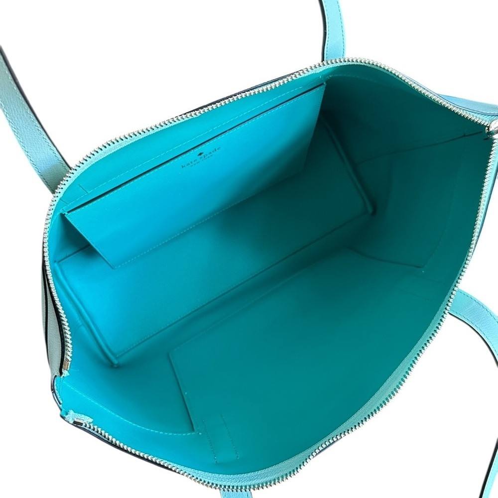 Kate Spade Mint Green Saffiano Leather Tote Large Work Laptop Bag NWOT Chic - Picture 12 of 16